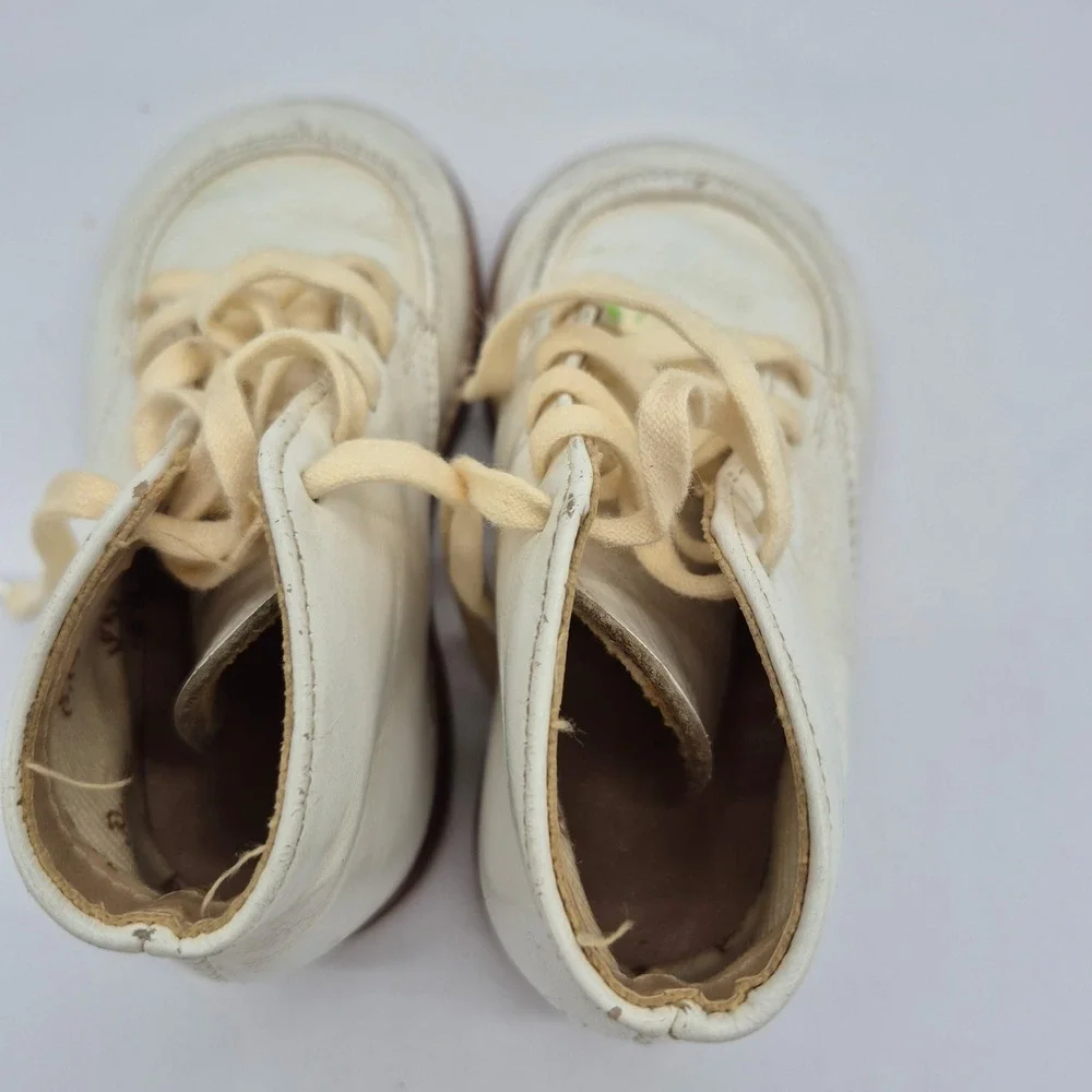 VTG Stride Rite Baby's First Steps Shoes Lace Up Leather 50s